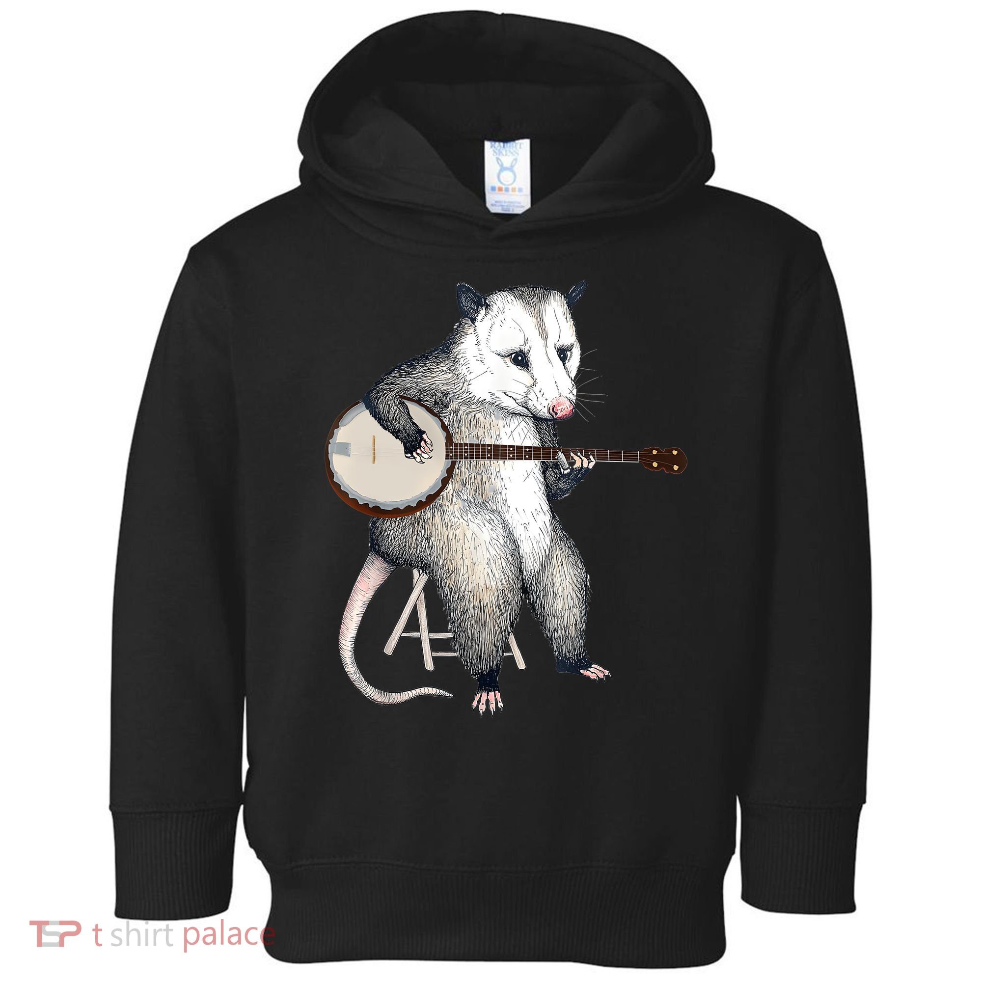 Opossum Playing Banjo Guitar Possum Live Weird Trash Kitty Toddler Hoodie
