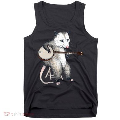 Opossum Playing Banjo Guitar Possum Live Weird Trash Kitty Tank Top