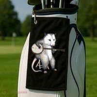 Opossum Playing Banjo Guitar Possum Live Weird Trash Kitty Golf Towel thumb 2
