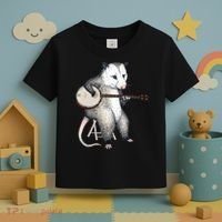 Opossum Playing Banjo Guitar Possum Live Weird Trash Kitty Toddler T-Shirt thumb 3
