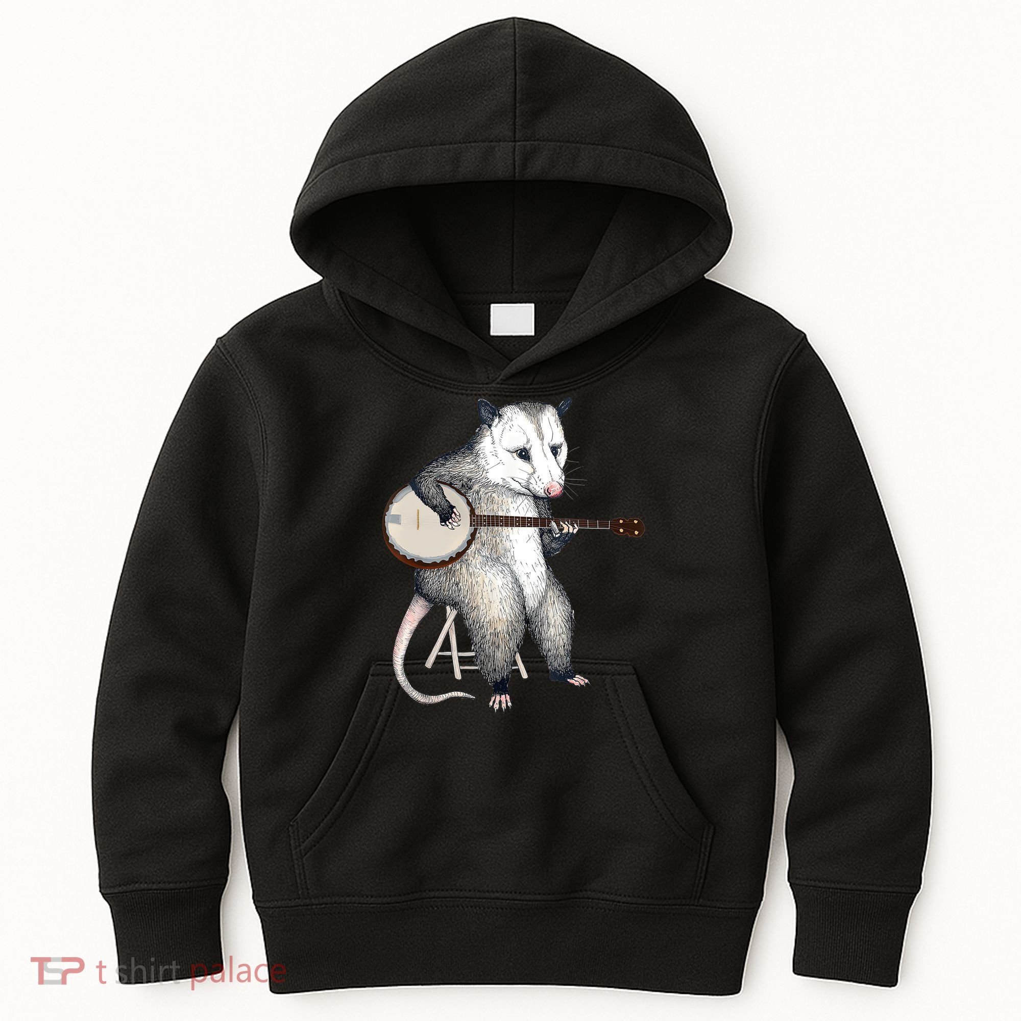 Opossum Playing Banjo Guitar Possum Live Weird Trash Kitty Kids Hoodie