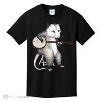 Opossum Playing Banjo Guitar Possum Live Weird Trash Kitty Kids T-Shirt thumb 0