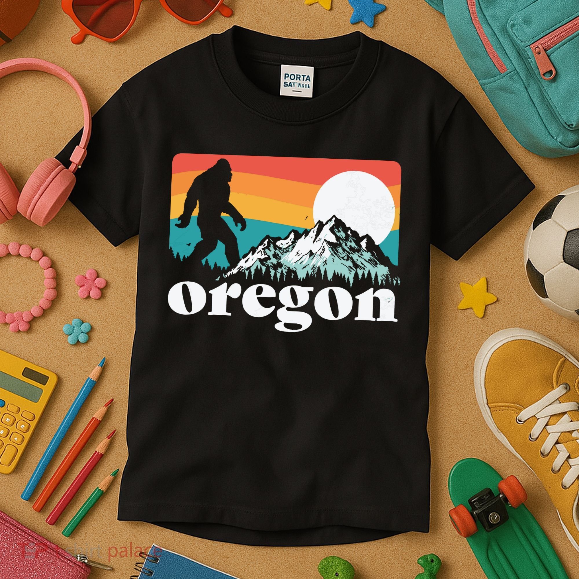 Oregon Pride Bigfoot Mountains Kids T-Shirt