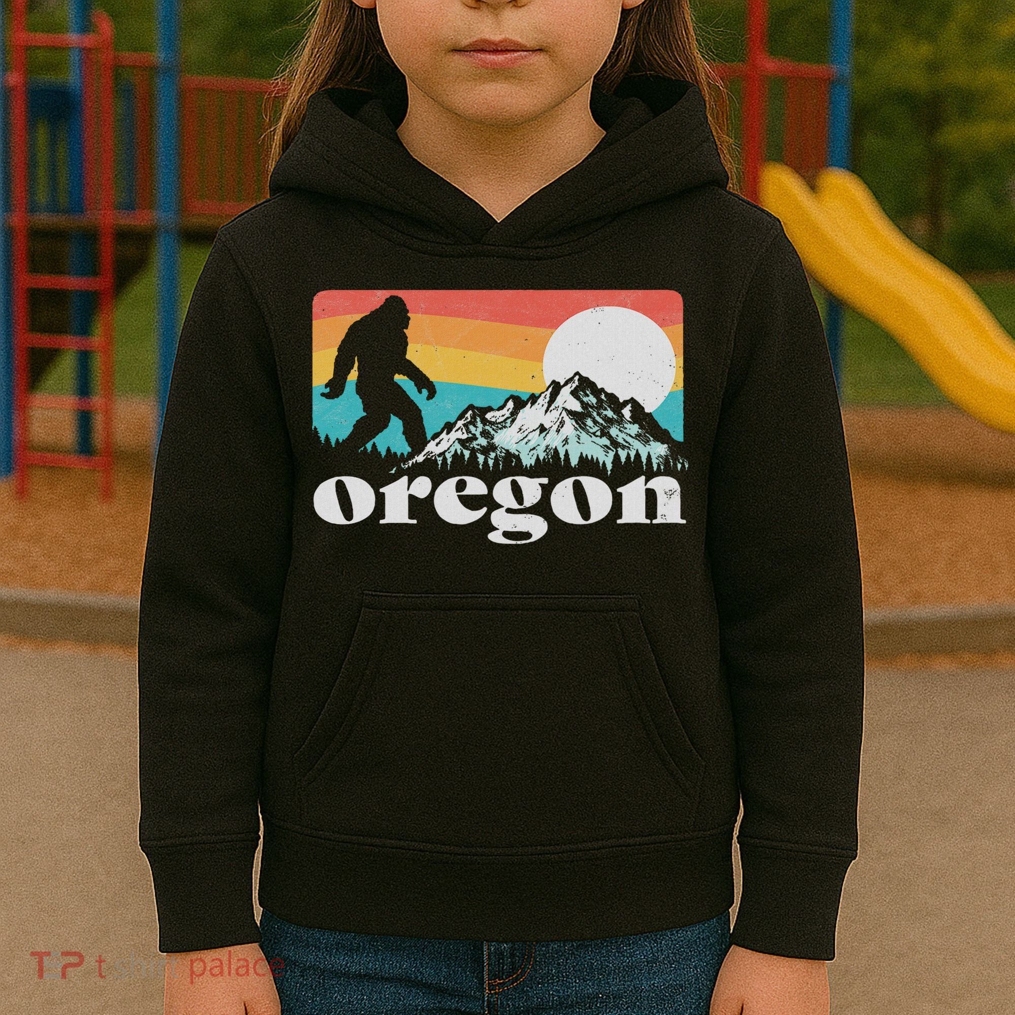Oregon Pride Bigfoot Mountains Kids Hoodie