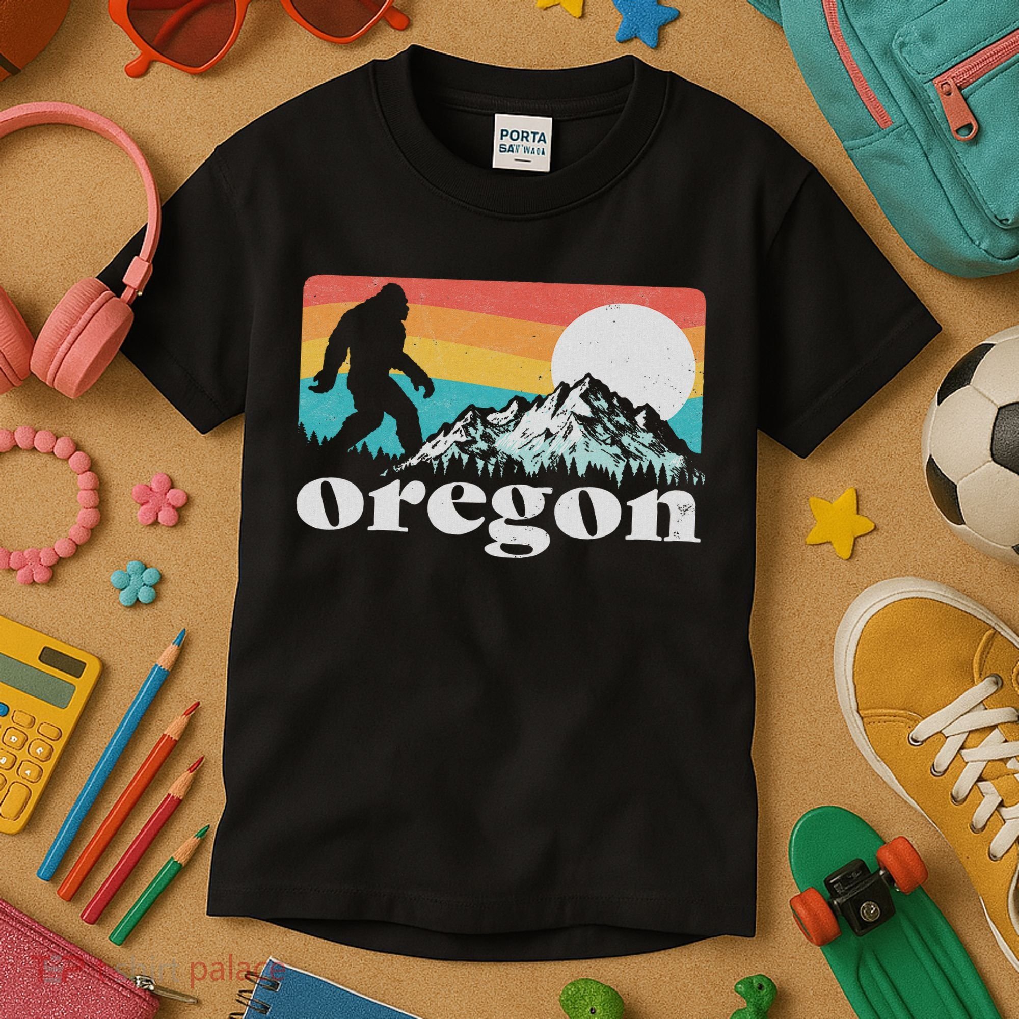 Oregon Pride Bigfoot Mountains Kids T-Shirt