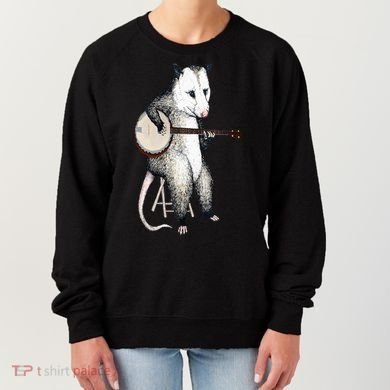Opossum Playing Banjo Guitar Possum Live Weird Trash Kitty Women's Sweatshirt