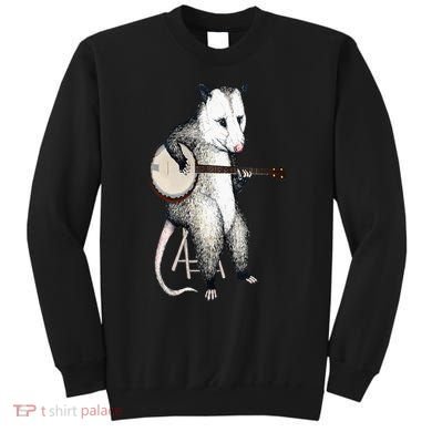 Opossum Playing Banjo Guitar Possum Live Weird Trash Kitty Sweatshirt