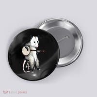 Opossum Playing Banjo Guitar Possum Live Weird Trash Kitty Button thumb 0