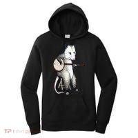 Opossum Playing Banjo Guitar Possum Live Weird Trash Kitty Women's Hoodie thumb 0