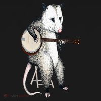 Opossum Playing Banjo Guitar Possum Live Weird Trash Kitty Mousepad thumb 1