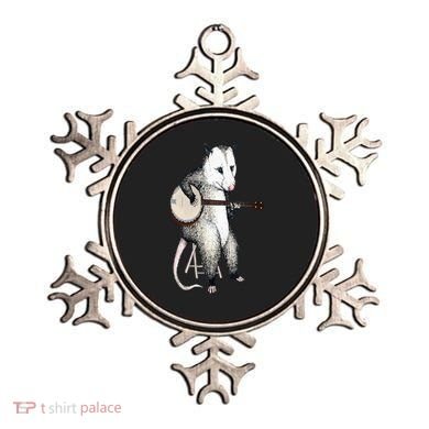 Opossum Playing Banjo Guitar Possum Live Weird Trash Kitty Ornament