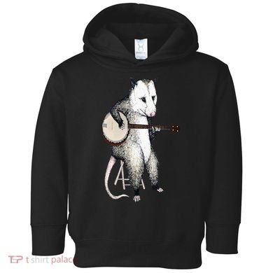Opossum Playing Banjo Guitar Possum Live Weird Trash Kitty Toddler Hoodie