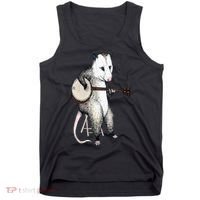Opossum Playing Banjo Guitar Possum Live Weird Trash Kitty Tank Top thumb 0