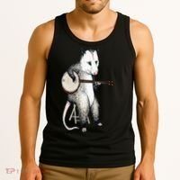Opossum Playing Banjo Guitar Possum Live Weird Trash Kitty Tank Top thumb 3