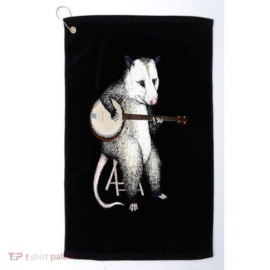 Opossum Playing Banjo Guitar Possum Live Weird Trash Kitty Golf Towel