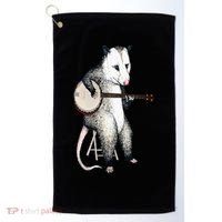 Opossum Playing Banjo Guitar Possum Live Weird Trash Kitty Golf Towel thumb 0