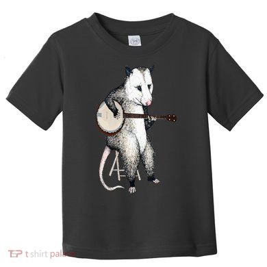 Opossum Playing Banjo Guitar Possum Live Weird Trash Kitty Toddler T-Shirt
