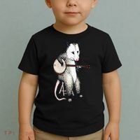Opossum Playing Banjo Guitar Possum Live Weird Trash Kitty Toddler T-Shirt thumb 2