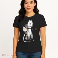 Opossum Playing Banjo Guitar Possum Live Weird Trash Kitty Women's T-Shirt thumb 4