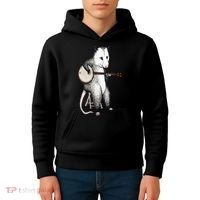 Opossum Playing Banjo Guitar Possum Live Weird Trash Kitty Kids Hoodie thumb 4