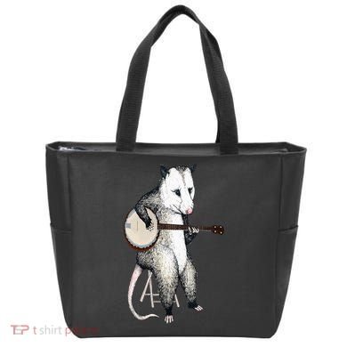 Opossum Playing Banjo Guitar Possum Live Weird Trash Kitty Tote Bag