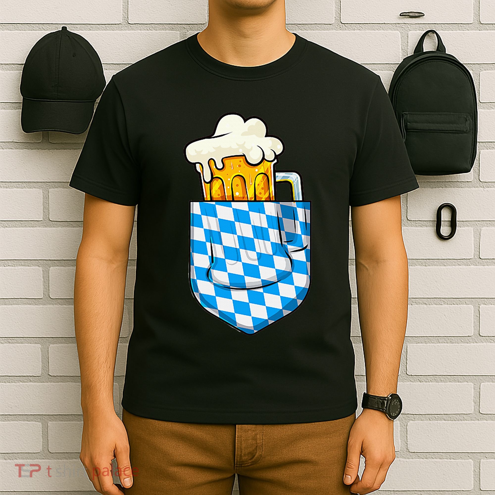 Oktoberfest Pocket Bavarian Beer Prost German Funny German T-Shirt
