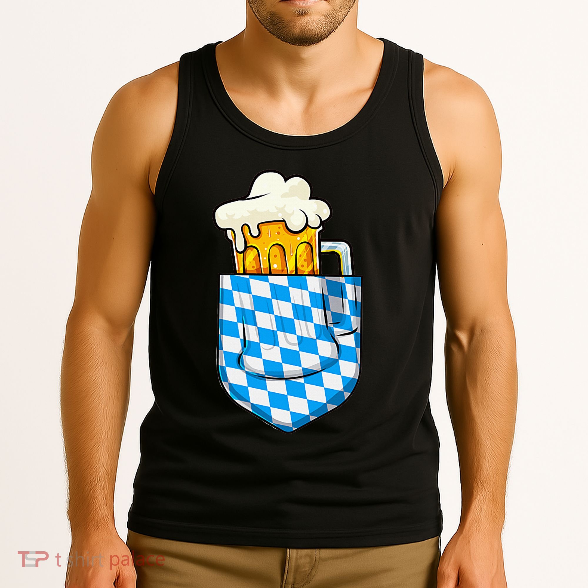 Oktoberfest Pocket Bavarian Beer Prost German Funny German Tank Top
