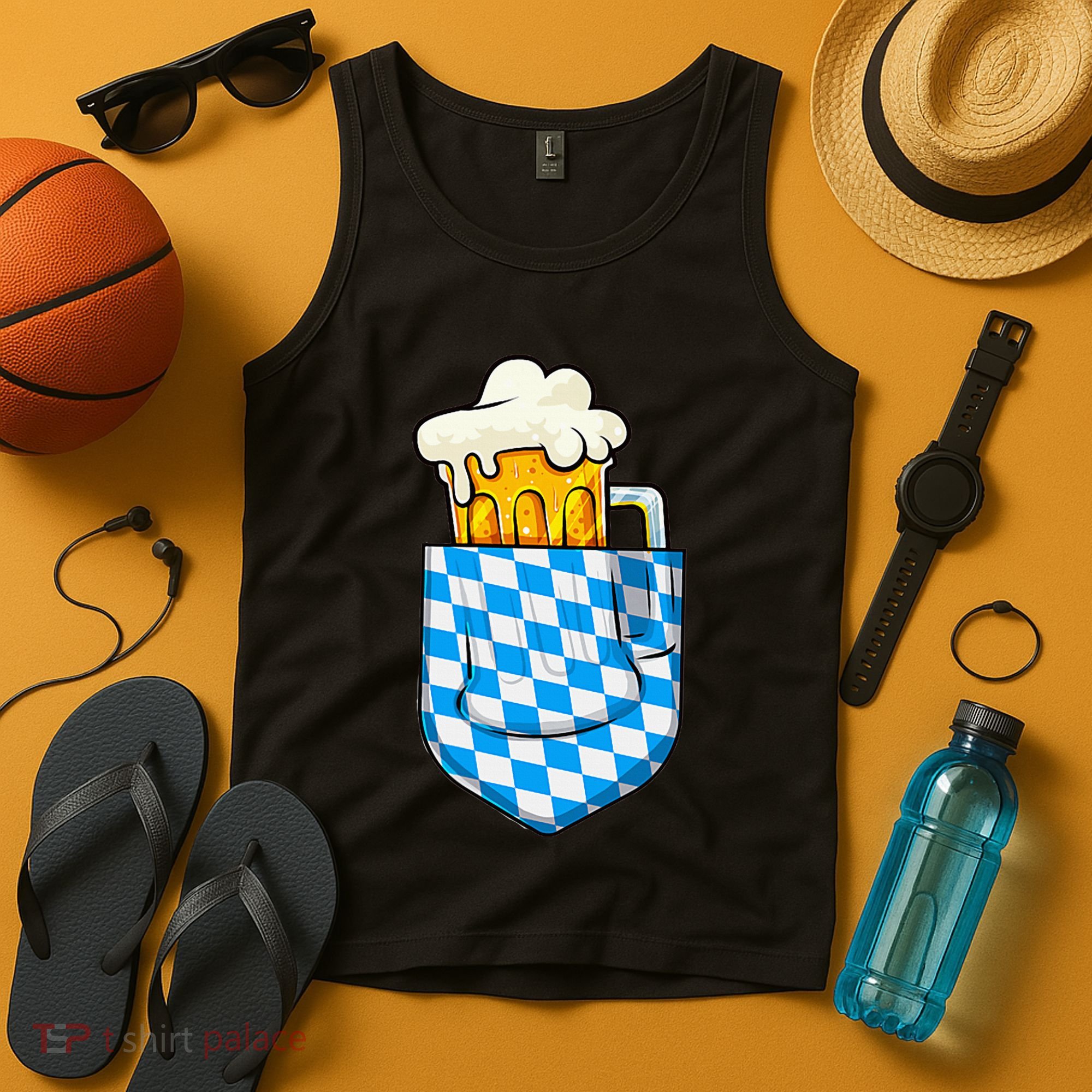 Oktoberfest Pocket Bavarian Beer Prost German Funny German Tank Top