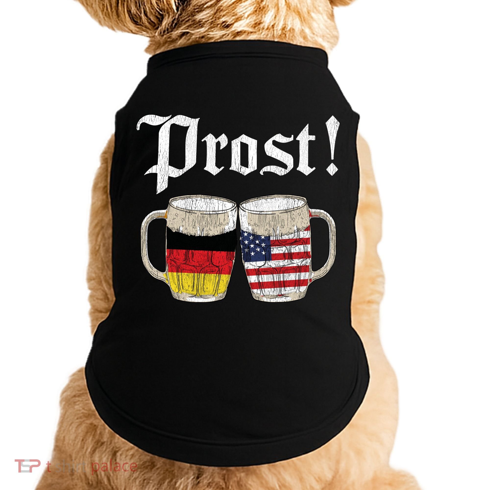 Oktoberfest Holiday Prost Beer German American Flag Doggie Tank