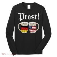 Oktoberfest Holiday Prost Beer German American Flag Long Sleeve Shirt thumb 0