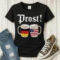 Oktoberfest Holiday Prost Beer German American Flag Women's T-Shirt thumb 3