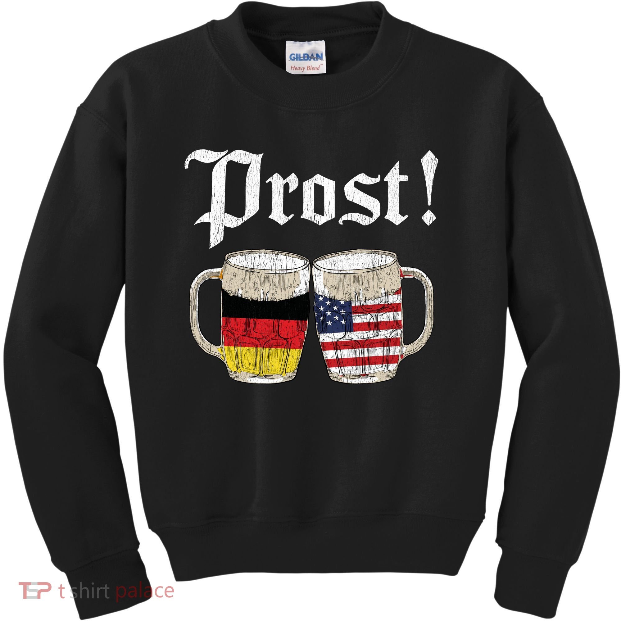 Oktoberfest Holiday Prost Beer German American Flag Kids Sweatshirt