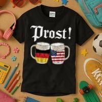 Oktoberfest Holiday Prost Beer German American Flag Kids T-Shirt thumb 3