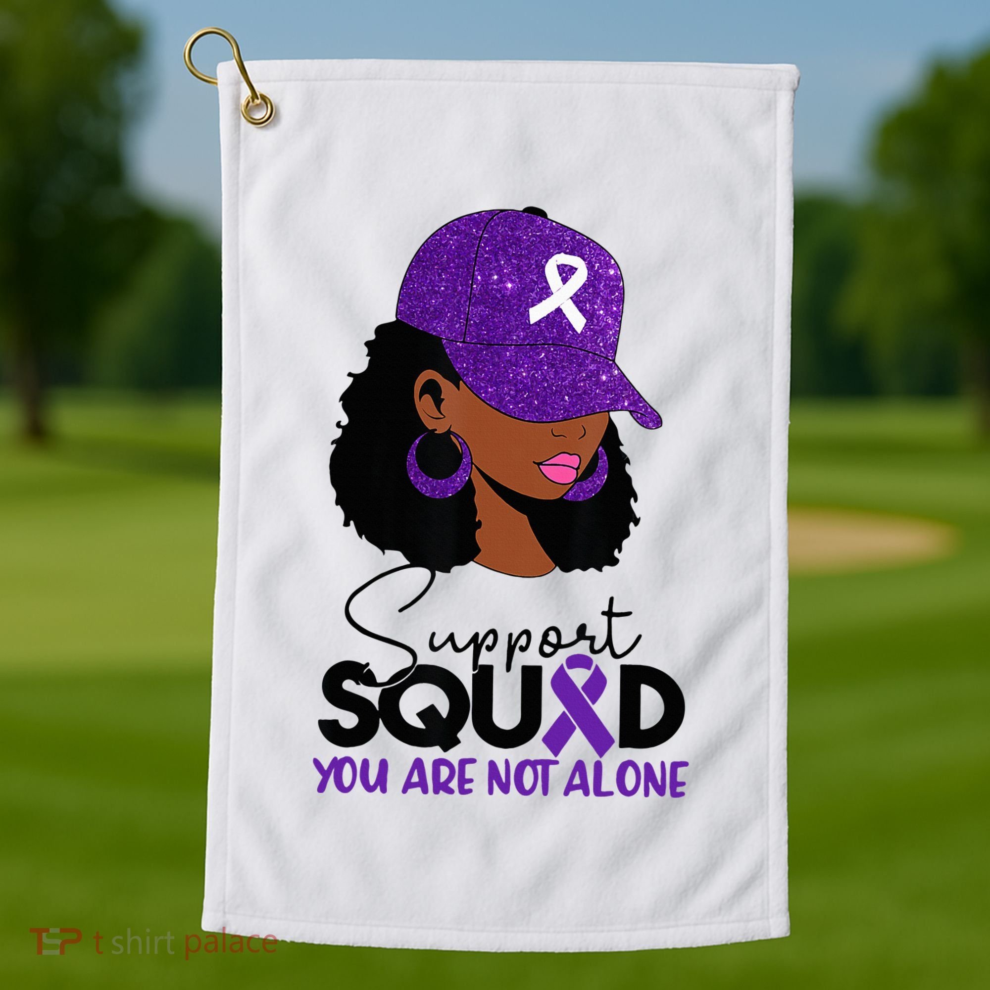 October Purple Domestic Violence Awareness Month Golf Towel