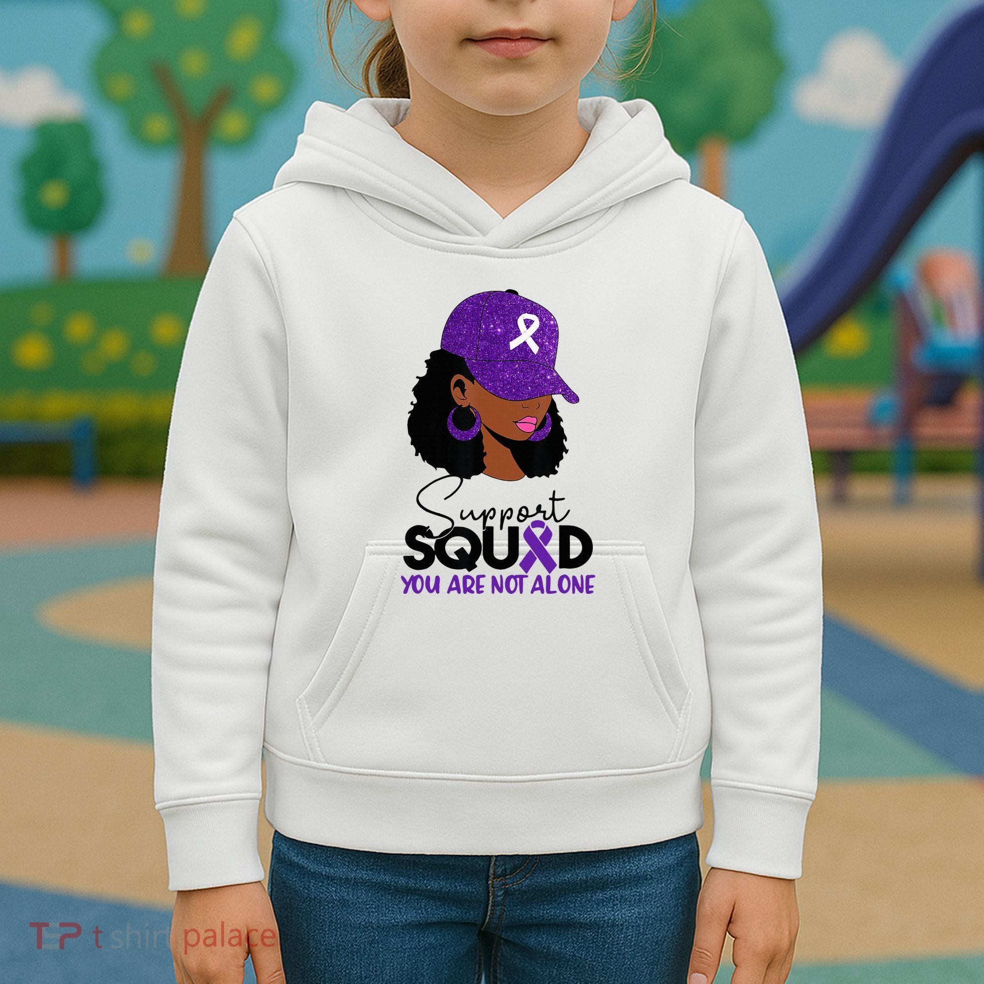 October Purple Domestic Violence Awareness Month Kids Hoodie