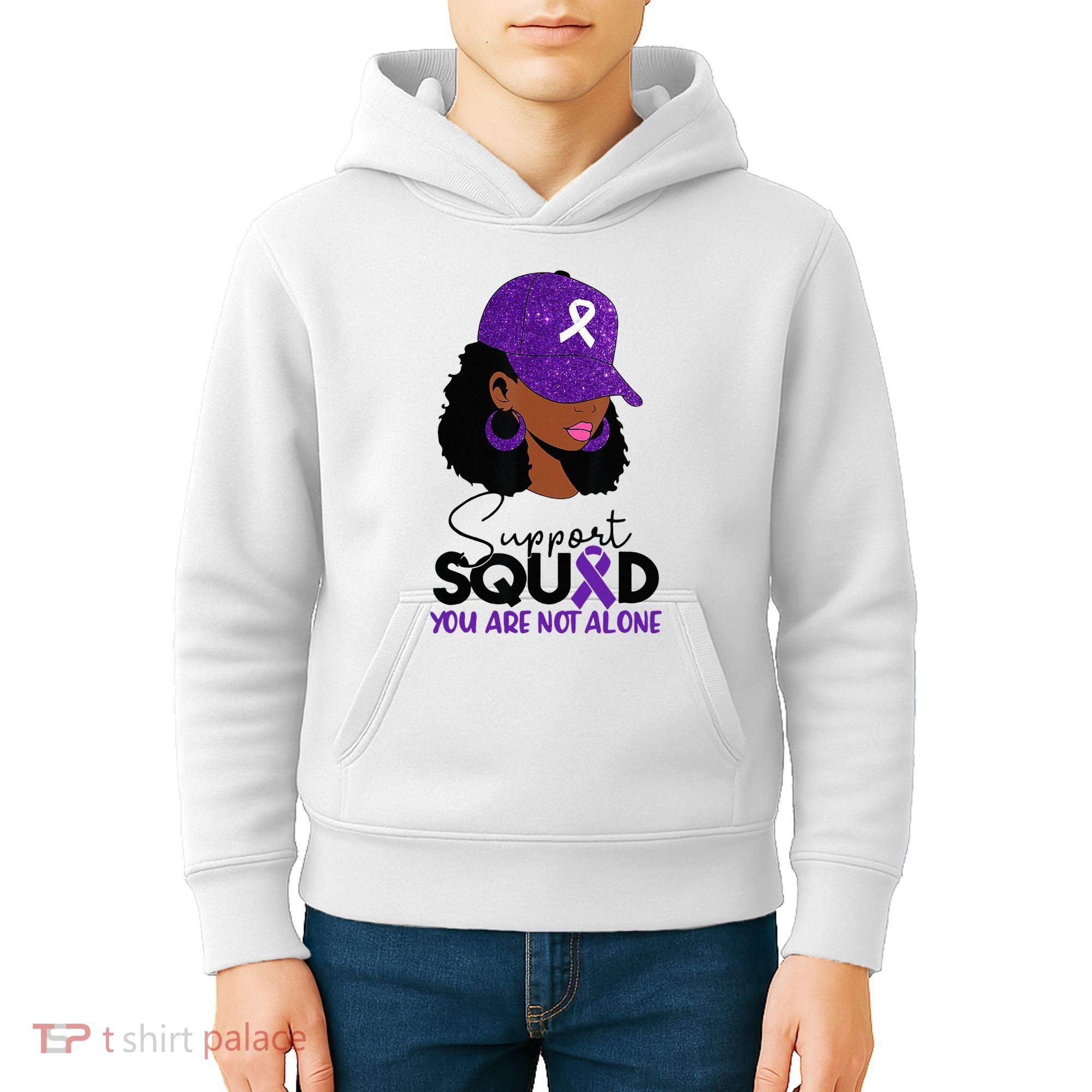 October Purple Domestic Violence Awareness Month Kids Hoodie