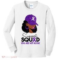 October Purple Domestic Violence Awareness Month Kids Long Sleeve Shirt thumb 0