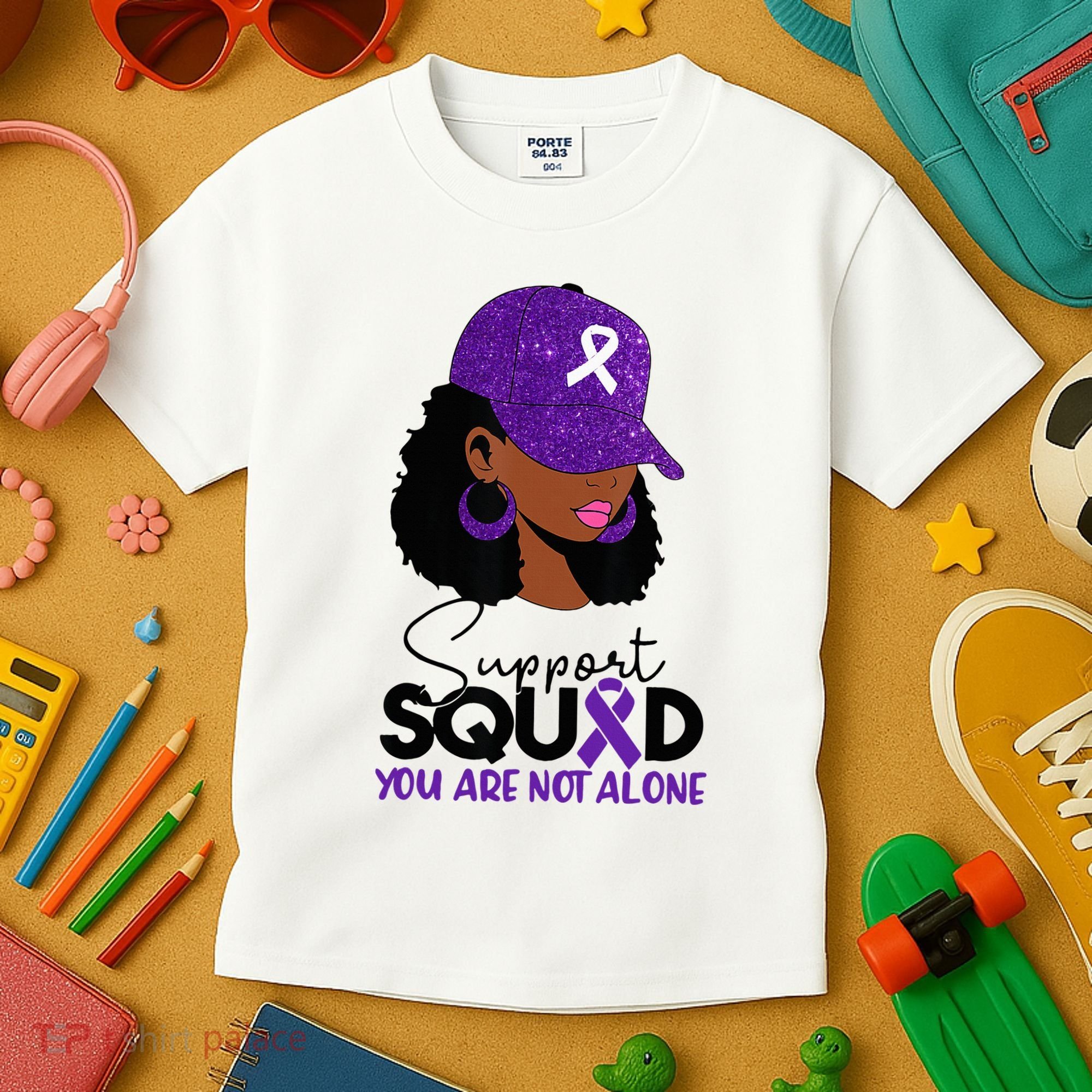 October Purple Domestic Violence Awareness Month Kids T-Shirt