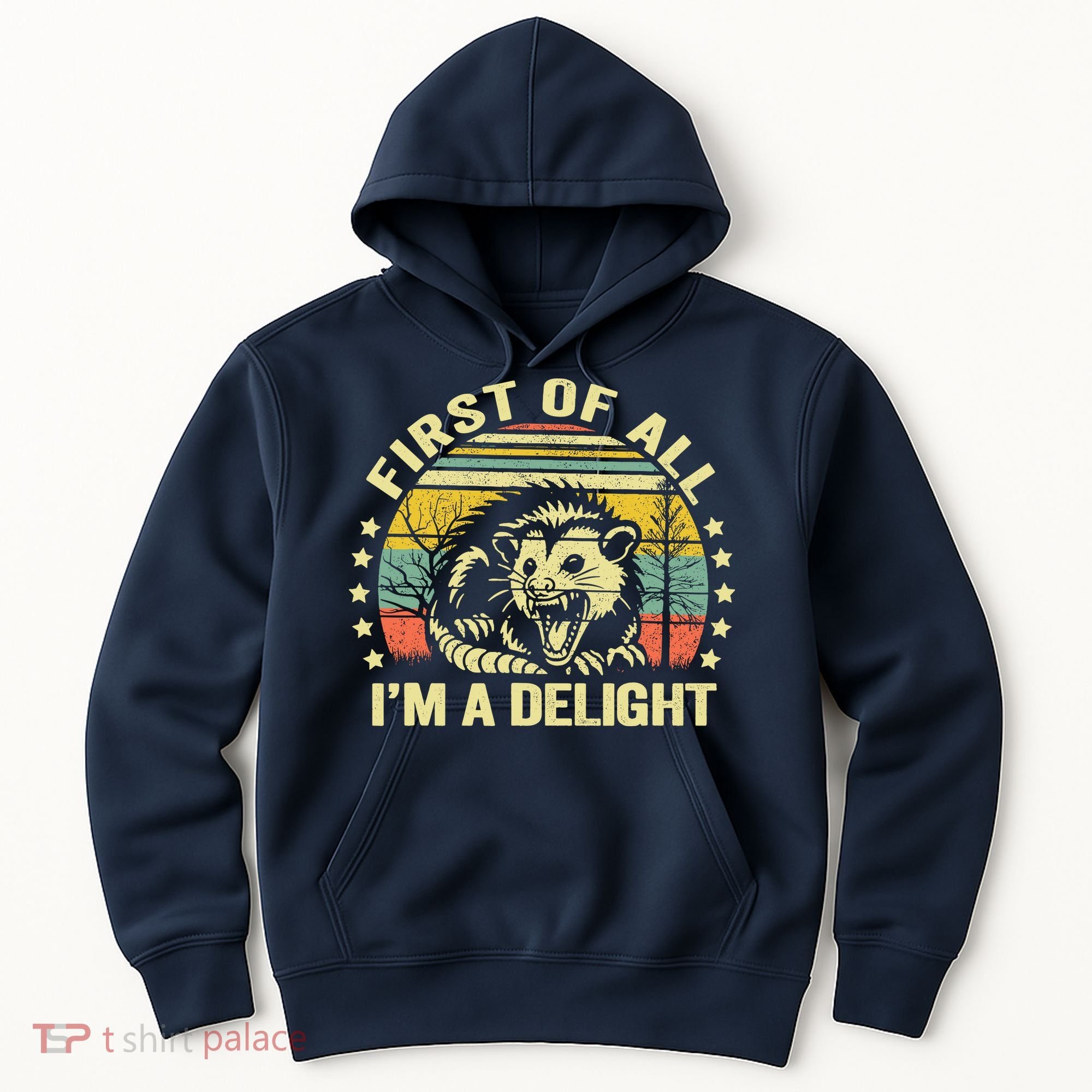 Opossum Possum First Of All IM A Delight Sarcastic Angry Hoodie