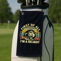 Opossum Possum First Of All IM A Delight Sarcastic Angry Golf Towel thumb 2