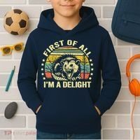 Opossum Possum First Of All IM A Delight Sarcastic Angry Kids Hoodie thumb 2