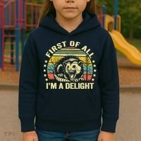 Opossum Possum First Of All IM A Delight Sarcastic Angry Kids Hoodie thumb 3