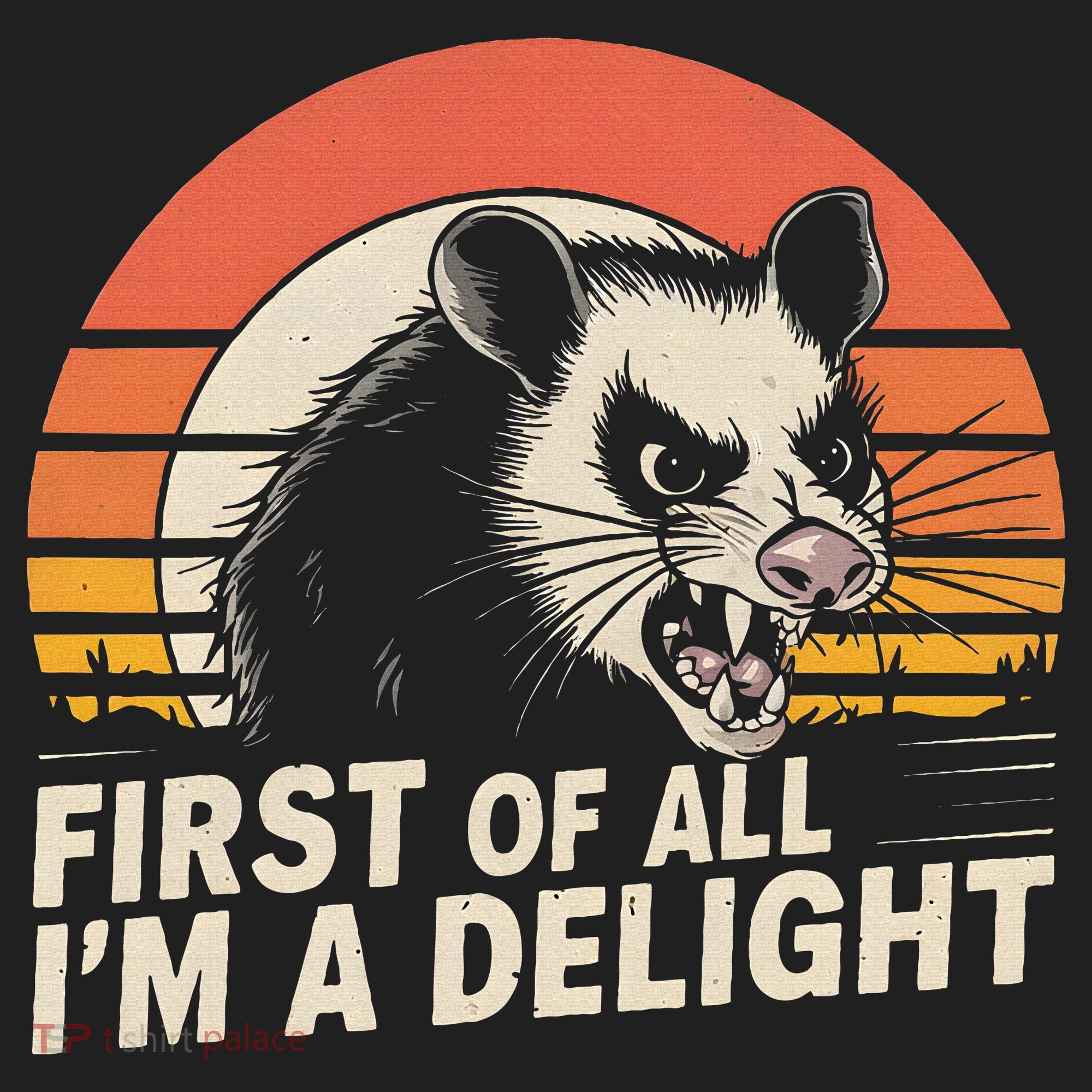 Opossum Possum First Of All IM A Delight Sarcastic Angry Women's Sweatshirt