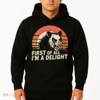 Opossum Possum First Of All IM A Delight Sarcastic Angry Hoodie thumb 2