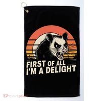 Opossum Possum First Of All IM A Delight Sarcastic Angry Golf Towel thumb 0
