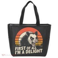 Opossum Possum First Of All IM A Delight Sarcastic Angry Tote Bag thumb 0