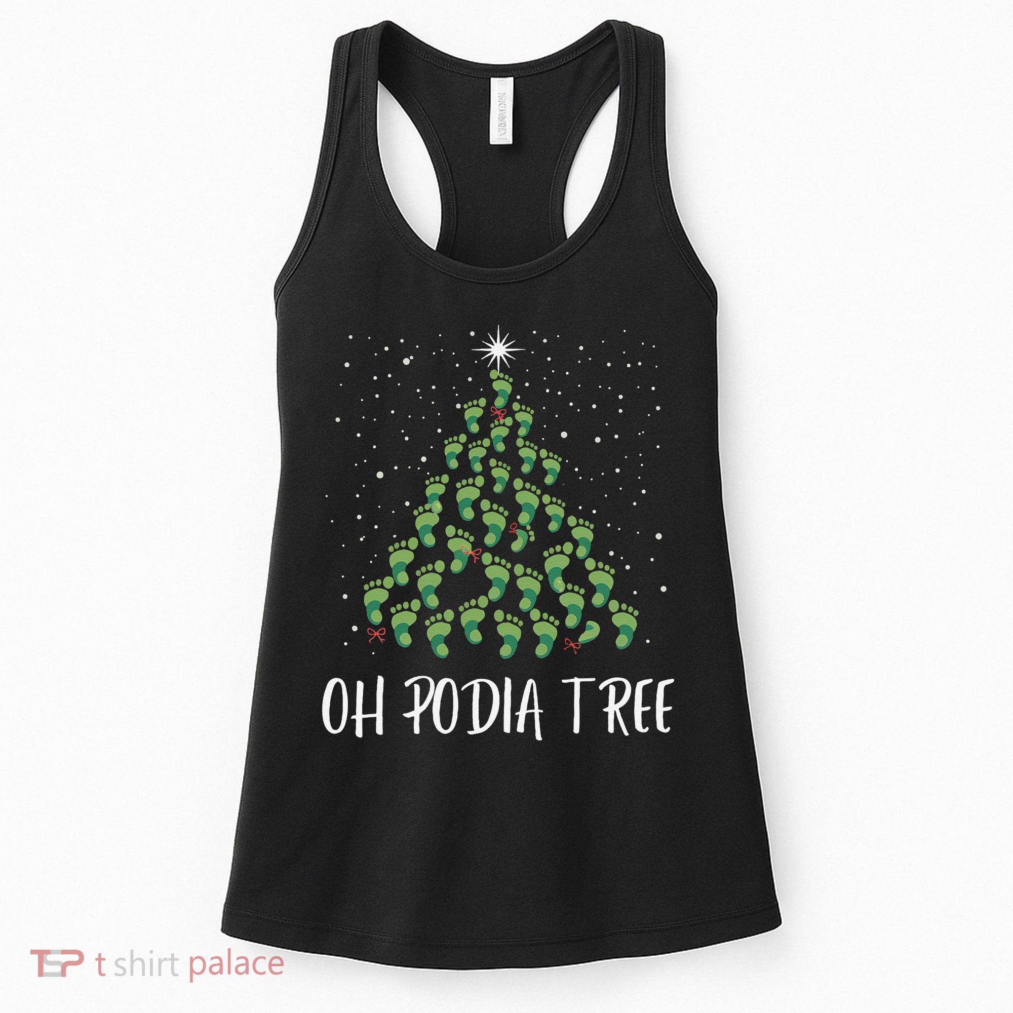 Oh Podiatree Funny Tree Foot Christmas Staff Squad Xmas Tree Women's Tank Top