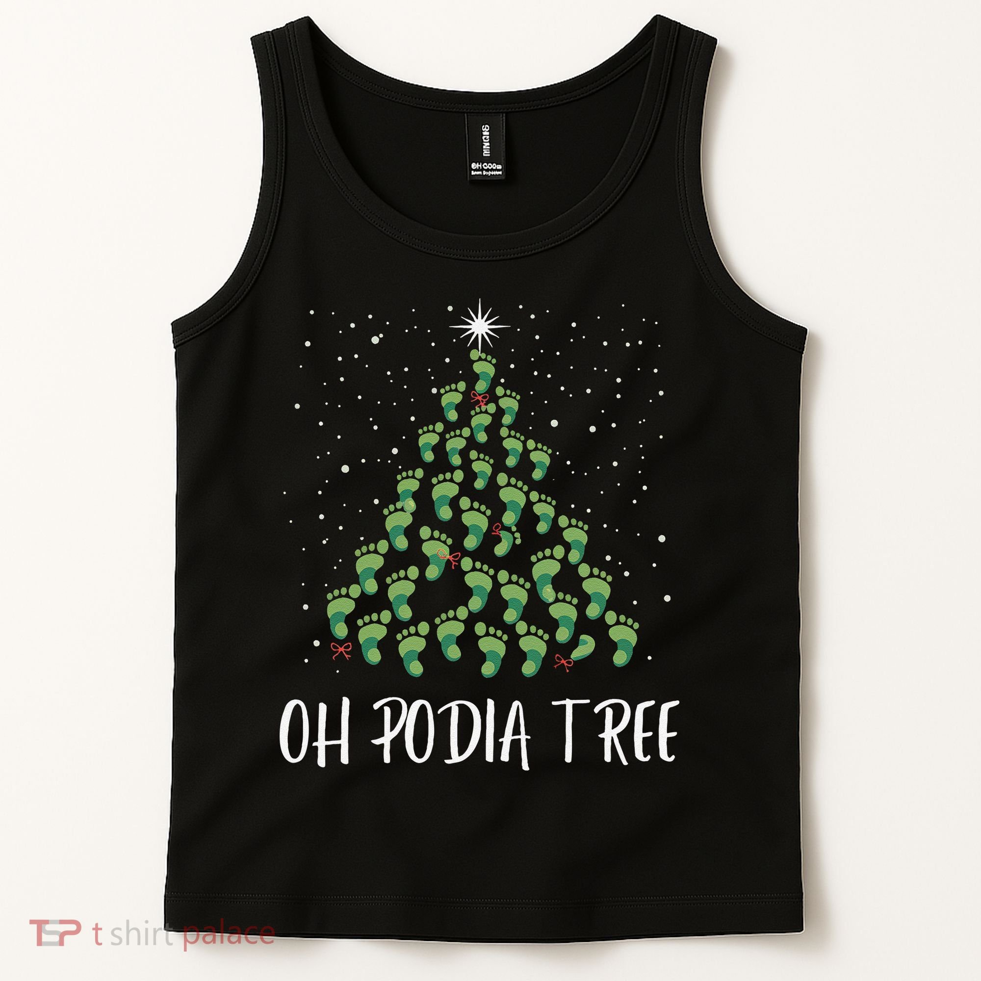 Oh Podiatree Funny Tree Foot Christmas Staff Squad Xmas Tree Tank Top