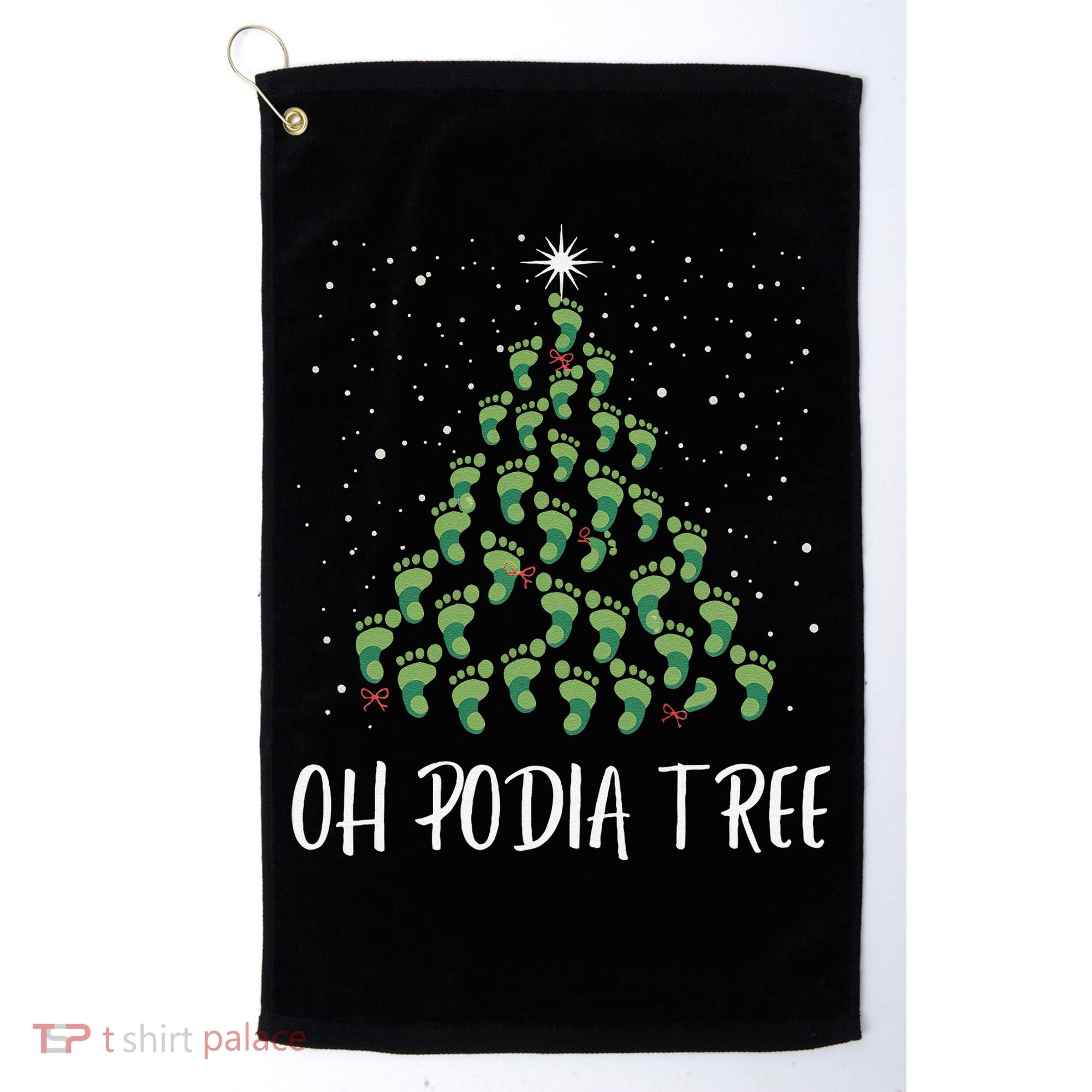 Oh Podiatree Funny Tree Foot Christmas Staff Squad Xmas Tree Golf Towel