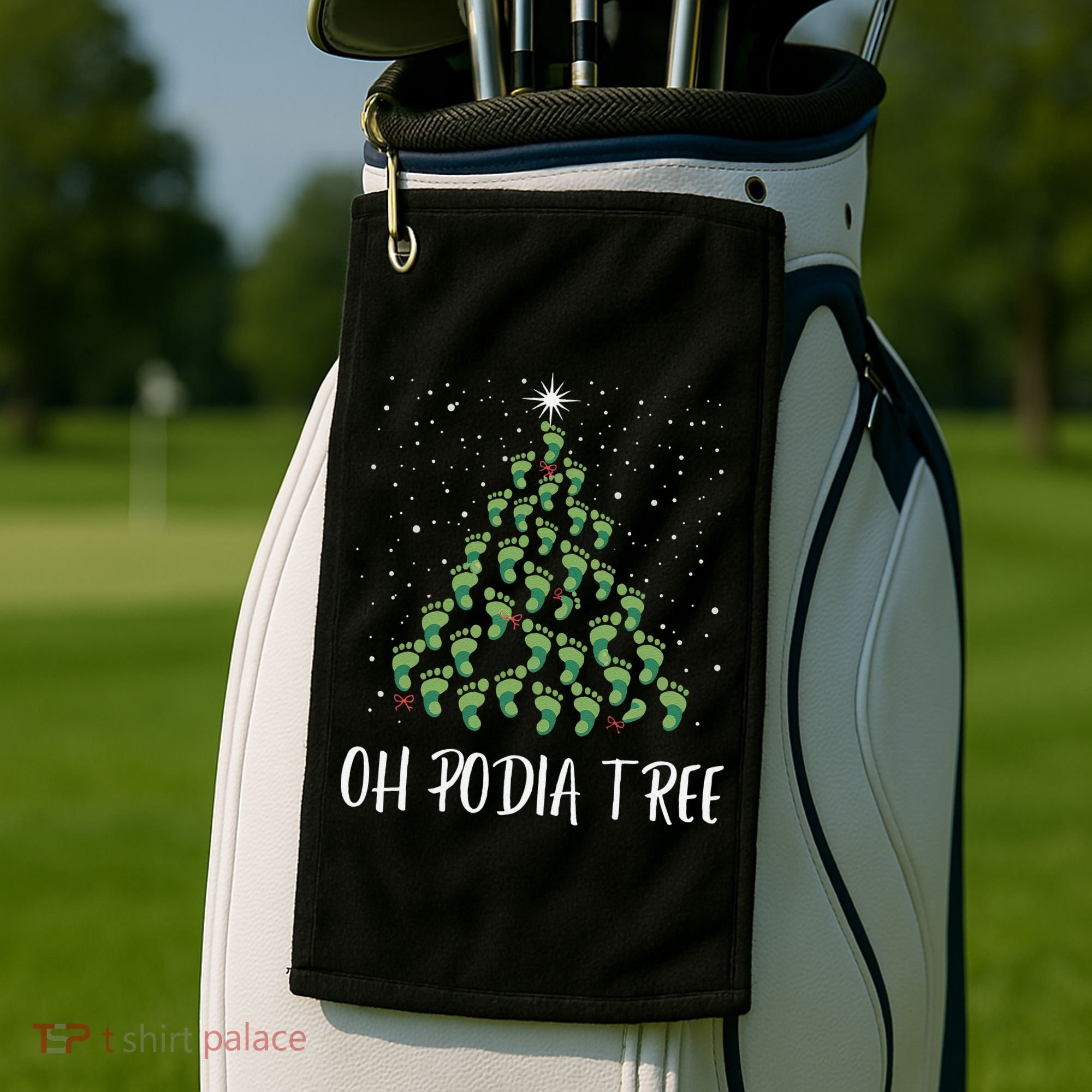 Oh Podiatree Funny Tree Foot Christmas Staff Squad Xmas Tree Golf Towel